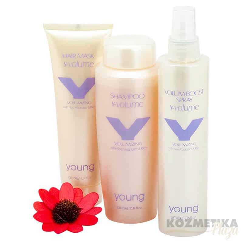 Csomag Ár! Young Hajdúsító/Volumen Sampon Aloe Vera Kivonattal+Volumen Hajpakolás +Spray